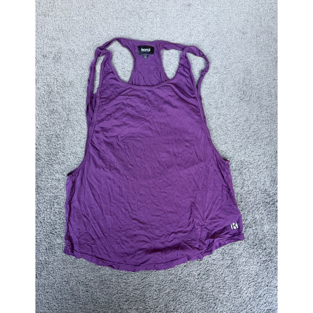 Koral Activewear Purple Racerback Open Back Tank Top Small Made in USA